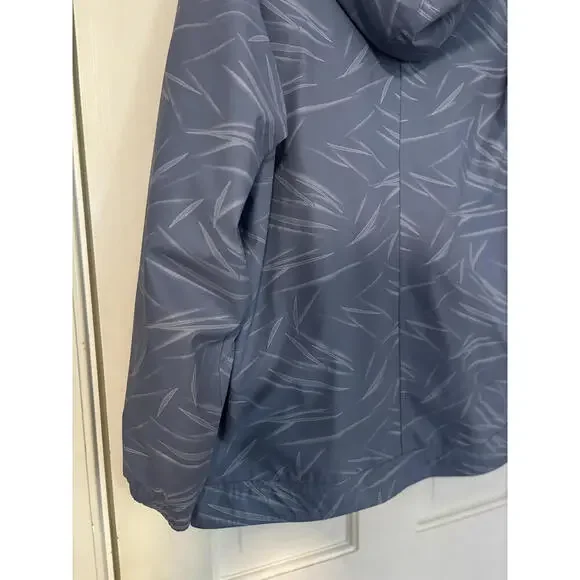 Weatherproof Vintage Blue Patterned Rain Jacket with Hood - Picture 8 of 9